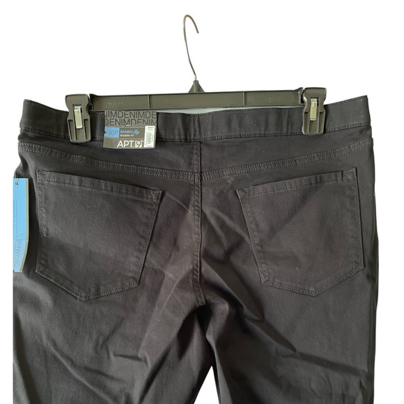 Apt. 9 Modern Fit Skinny Leg Denim Jeans Women's 16P Petite Black Mid Rise Pants - Picture 6 of 11